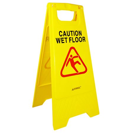 Zodiac Stainless Products - YELLOW SAFETY SIGNS 'CAUTION WET FLOOR' 3 pack