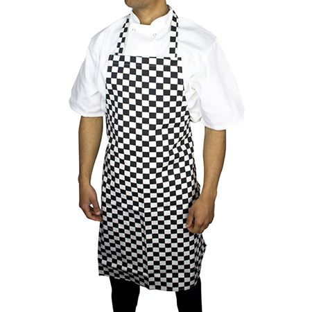 Picture of BIB APRON BLACK & WHITE CHECK 70x97CM