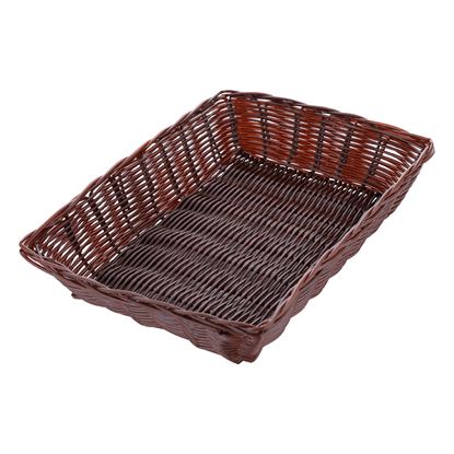 Picture of POLY RATTAN BASKET RECT 30X22cm - DARK BROWN