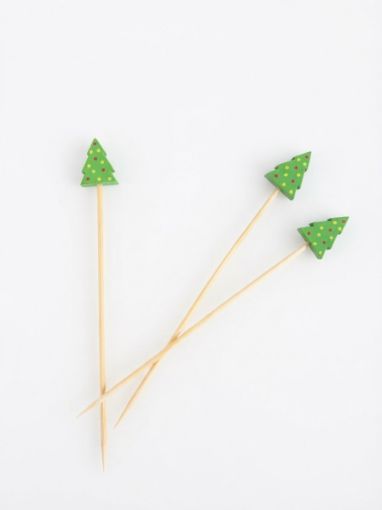 Picture of BAMBOO SKEWERS CHRISTMAS TREE 12cm 5in PACK 100pcs 