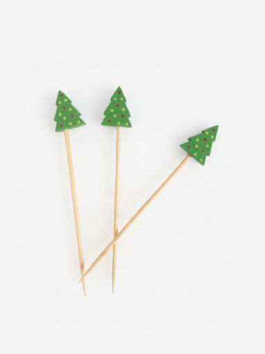 Picture of BAMBOO SKEWERS CHRISTMAS TREE 9cm 3.5in PACK 100pcs 